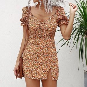 Floral dress, off the shoulder